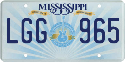 MS license plate LGG965