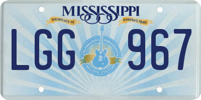 MS license plate LGG967