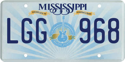 MS license plate LGG968