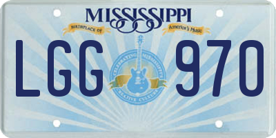MS license plate LGG970