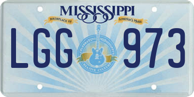 MS license plate LGG973