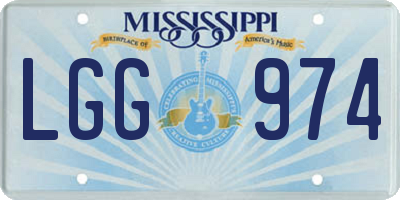 MS license plate LGG974