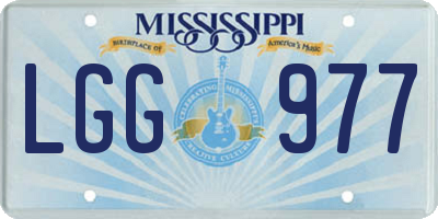 MS license plate LGG977