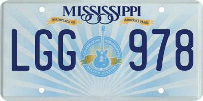 MS license plate LGG978