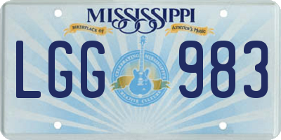 MS license plate LGG983