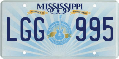 MS license plate LGG995