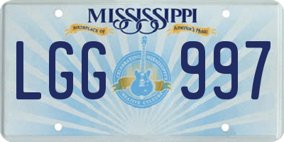 MS license plate LGG997