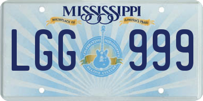 MS license plate LGG999