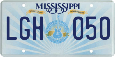MS license plate LGH050