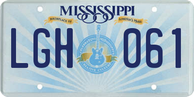 MS license plate LGH061