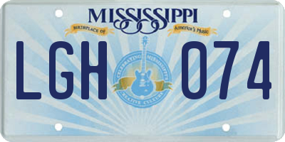 MS license plate LGH074