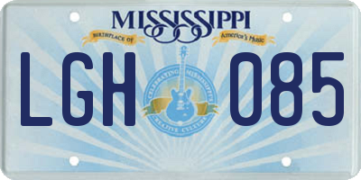 MS license plate LGH085