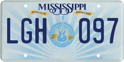 MS license plate LGH097