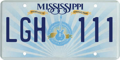 MS license plate LGH111