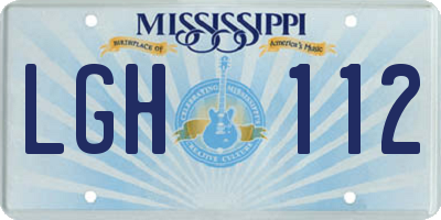 MS license plate LGH112