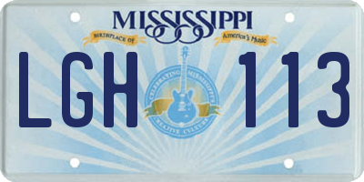 MS license plate LGH113