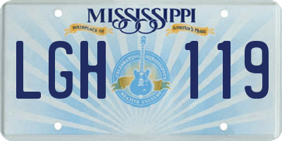 MS license plate LGH119