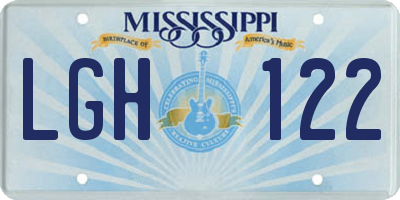 MS license plate LGH122