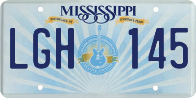 MS license plate LGH145