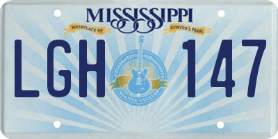 MS license plate LGH147