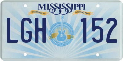 MS license plate LGH152