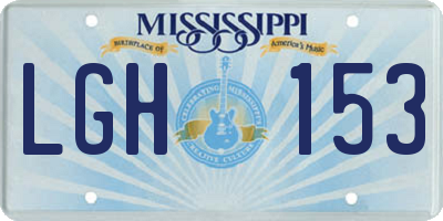 MS license plate LGH153