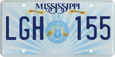 MS license plate LGH155
