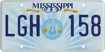 MS license plate LGH158