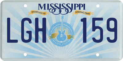 MS license plate LGH159
