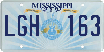 MS license plate LGH163