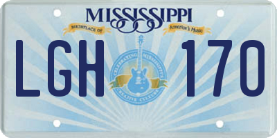 MS license plate LGH170