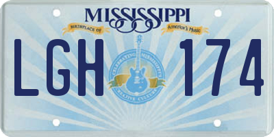 MS license plate LGH174