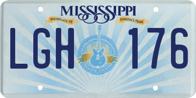 MS license plate LGH176