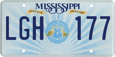 MS license plate LGH177
