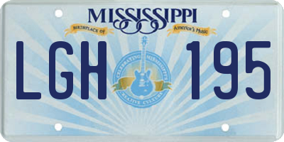 MS license plate LGH195