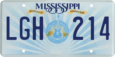 MS license plate LGH214