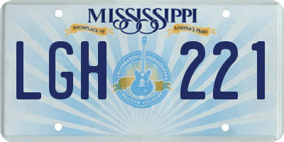 MS license plate LGH221