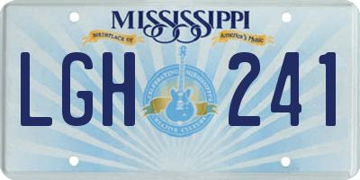 MS license plate LGH241