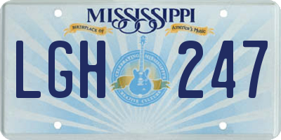 MS license plate LGH247