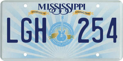 MS license plate LGH254