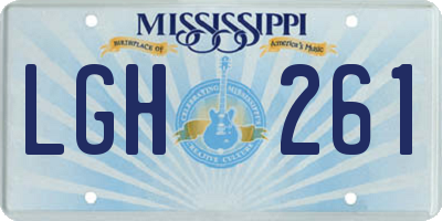MS license plate LGH261