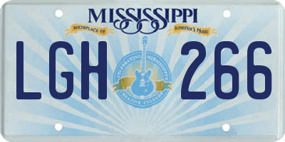 MS license plate LGH266