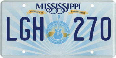MS license plate LGH270