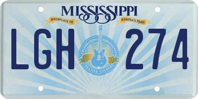MS license plate LGH274