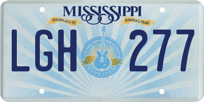 MS license plate LGH277