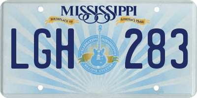 MS license plate LGH283