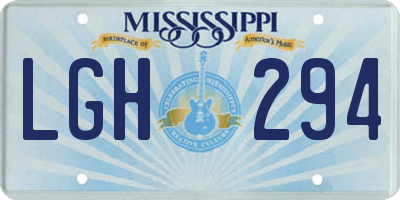 MS license plate LGH294