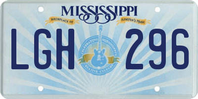 MS license plate LGH296