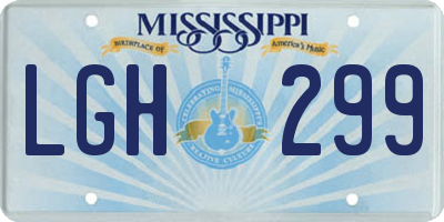 MS license plate LGH299