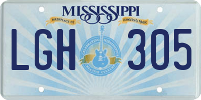 MS license plate LGH305